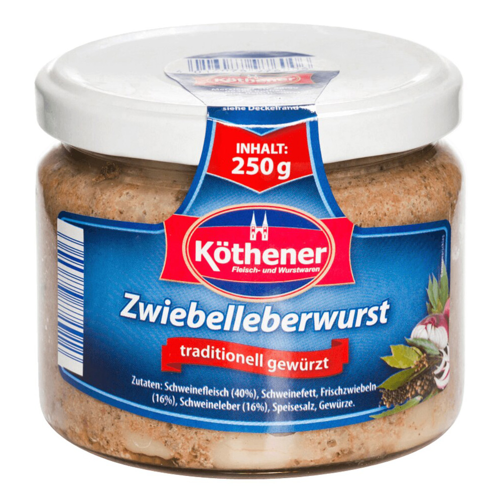 Köthener Zwiebelleberwurst, 250g Glas