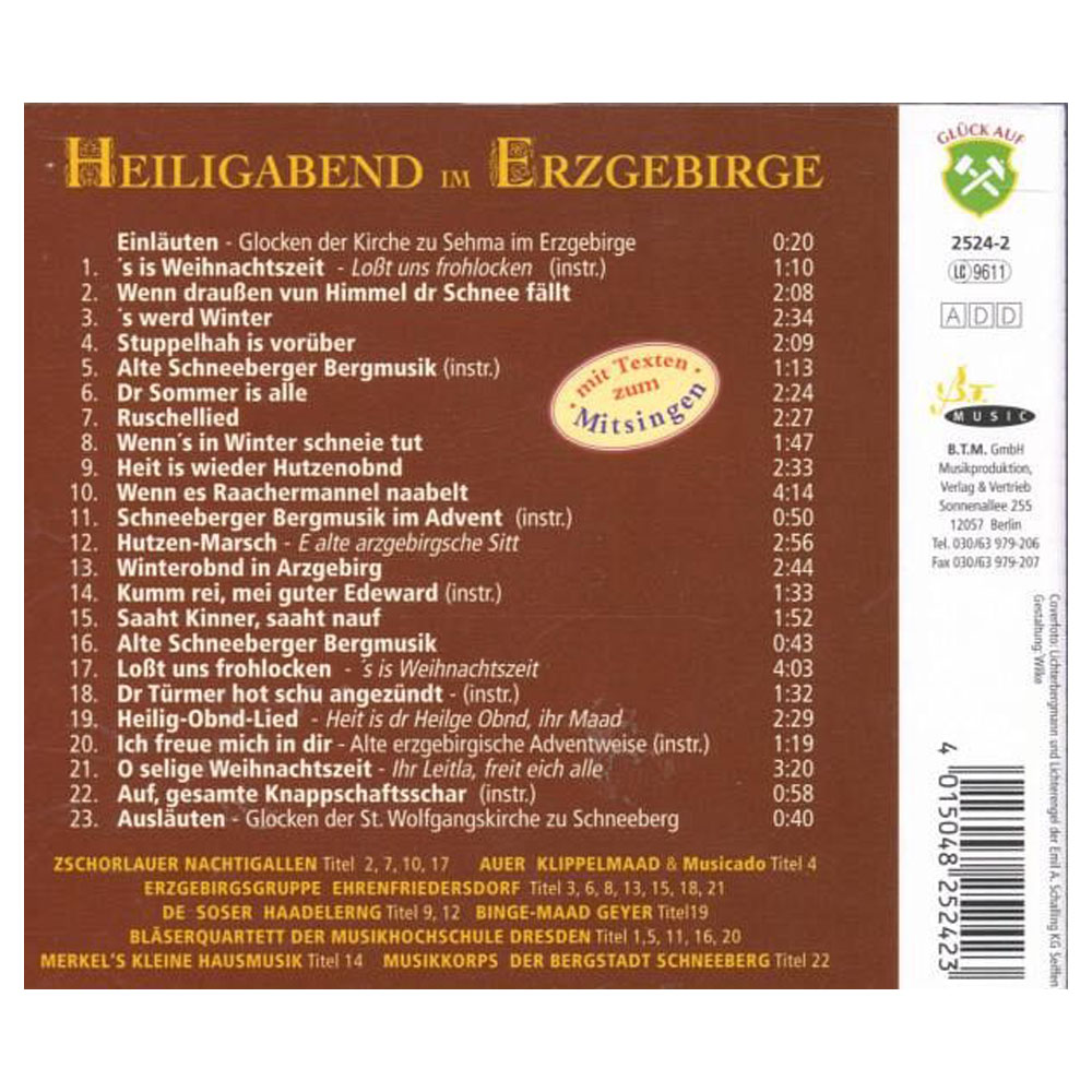 CD - Heiligabend im Erzgebirge